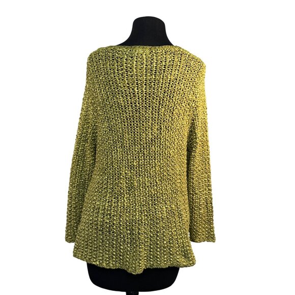 Sigrid Olsen Sport Womens Size Large Avocado  Green Loose Knit Sweater - Picture 4 of 8
